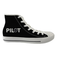Thumbnail for Pilot & Jet Engine Designed Long Canvas Shoes (Women)