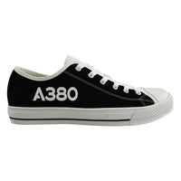 Thumbnail for A380 Flat Text Designed Canvas Shoes (Women)