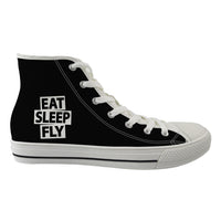 Thumbnail for Eat Sleep Fly Designed Long Canvas Shoes (Women)
