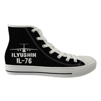Thumbnail for ILyushin IL-76 & Plane Designed Long Canvas Shoes (Men)