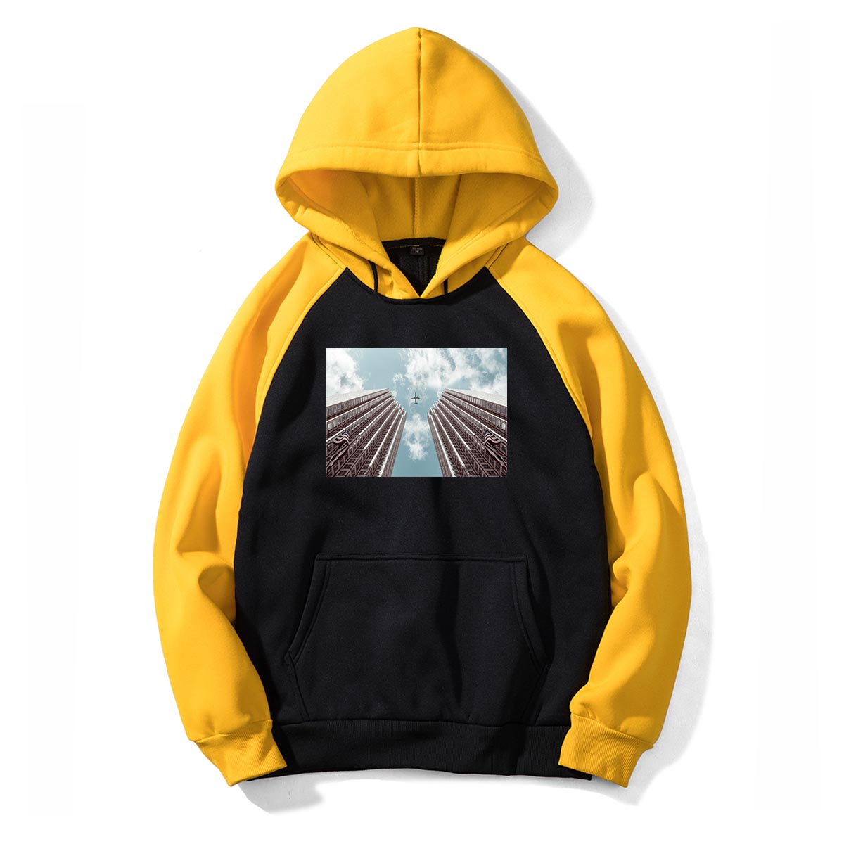 Airplane Flying Over Runway Designed Colourful Hoodies