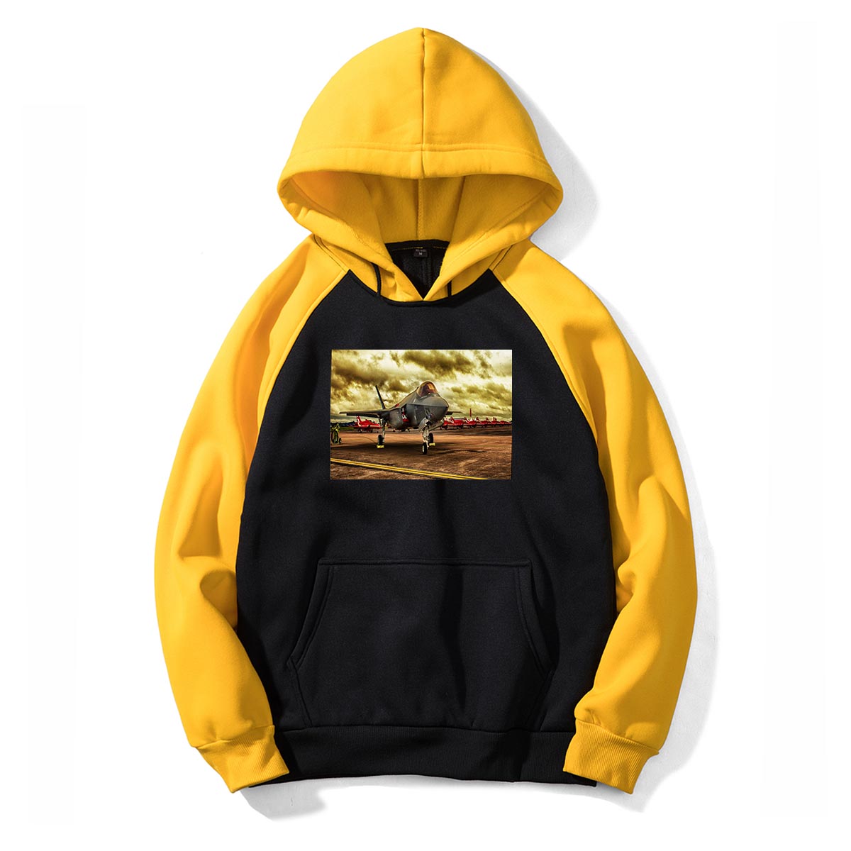 Fighter Jet 35 at Airbase Designed Colourful Hoodies