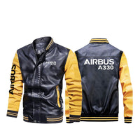 Thumbnail for Airbus A330 & Text Designed Stylish Leather Bomber Jackets