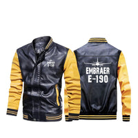 Thumbnail for Embraer E-190 & Plane Designed Stylish Leather Bomber Jackets
