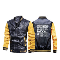 Thumbnail for Student Pilot Label Designed Stylish Leather Bomber Jackets