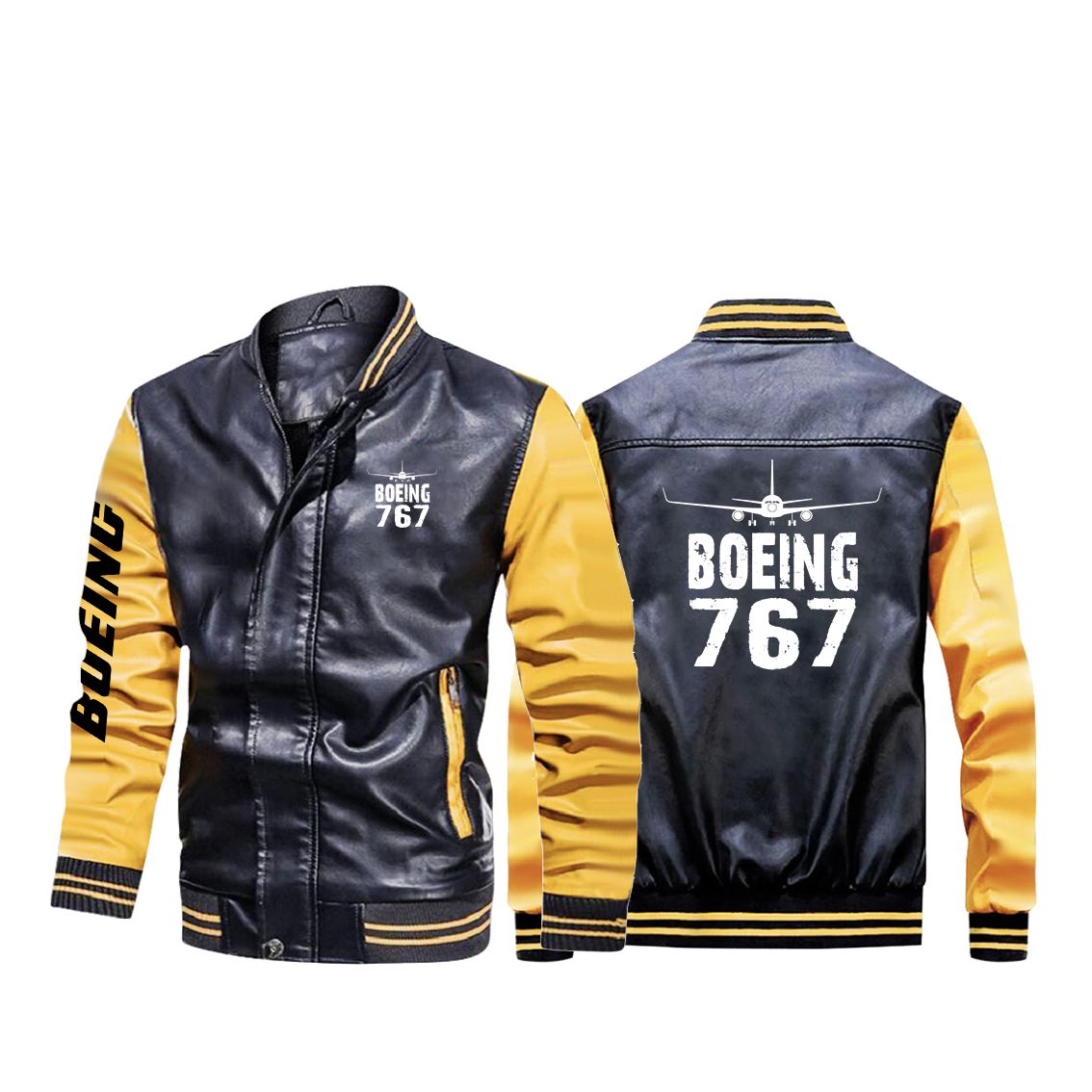 Boeing 767 & Plane Designed Stylish Leather Bomber Jackets