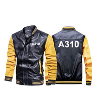 Thumbnail for A310 Flat Text Designed Stylish Leather Bomber Jackets