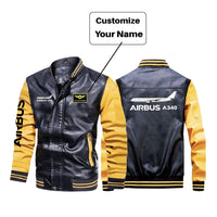Thumbnail for The Airbus A340 Designed Stylish Leather Bomber Jackets