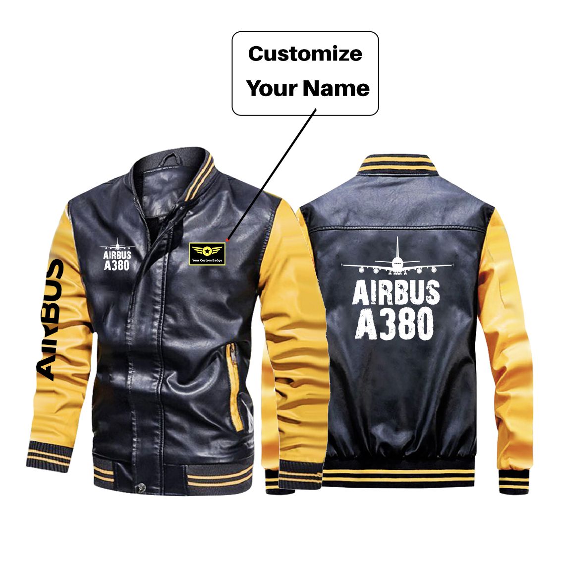 Airbus A380 & Plane Designed Stylish Leather Bomber Jackets