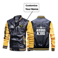 Thumbnail for Airbus A380 & Plane Designed Stylish Leather Bomber Jackets