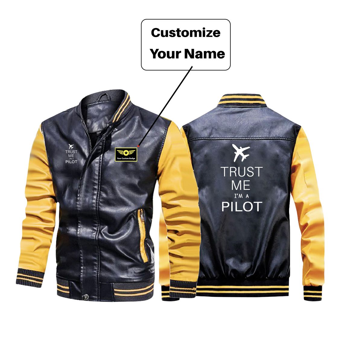 Trust Me I'm a Pilot 2 Designed Stylish Leather Bomber Jackets
