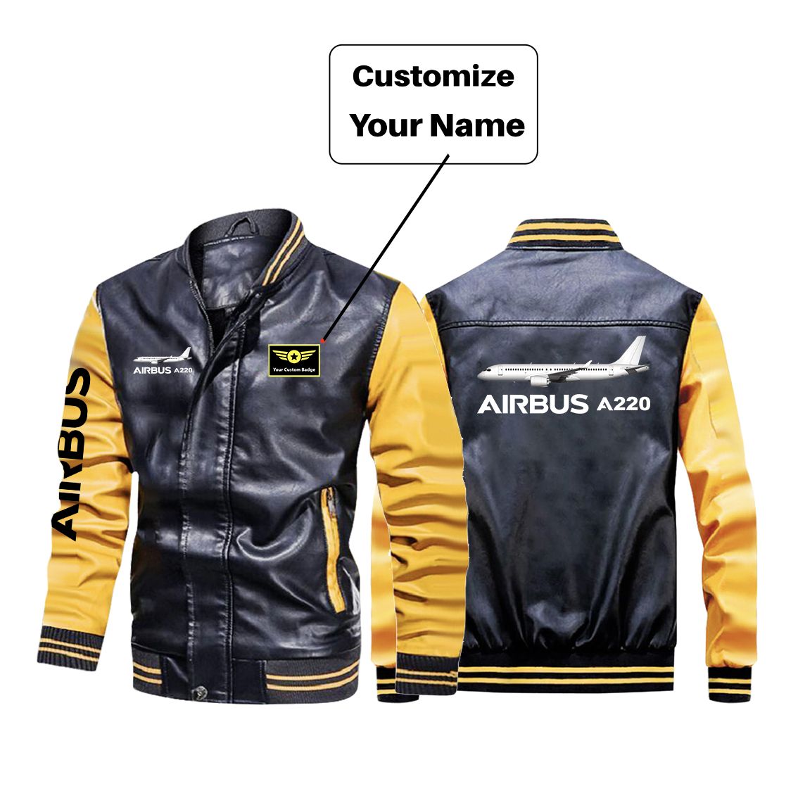 The Airbus A220 Designed Stylish Leather Bomber Jackets