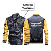 Thumbnail for The Airbus A220 Designed Stylish Leather Bomber Jackets