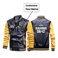 Thumbnail for Diamond DA42 & Plane Designed Stylish Leather Bomber Jackets