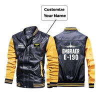 Thumbnail for Embraer E-190 & Plane Designed Stylish Leather Bomber Jackets