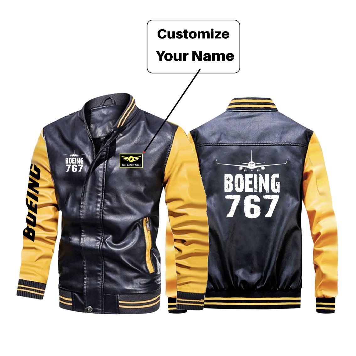 Boeing 767 & Plane Designed Stylish Leather Bomber Jackets