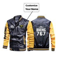 Thumbnail for Boeing 767 & Plane Designed Stylish Leather Bomber Jackets