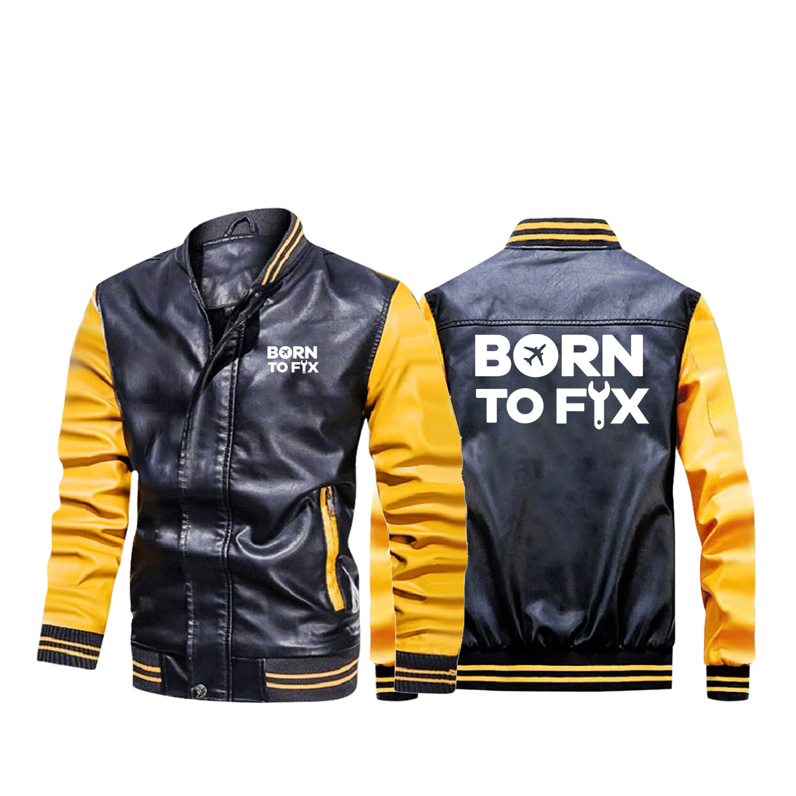 Born To Fix Airplanes Designed Stylish Leather Bomber Jackets