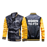 Thumbnail for Born To Fix Airplanes Designed Stylish Leather Bomber Jackets
