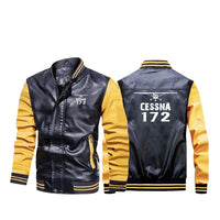 Thumbnail for Cessna 172 & Plane Designed Stylish Leather Bomber Jackets