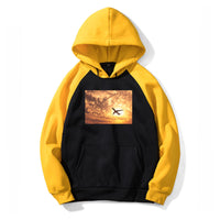 Thumbnail for Plane Passing By Designed Colourful Hoodies