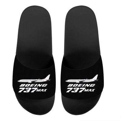 The Boeing 737Max aviation design on durable rubber sole with cushion sport slippers.
