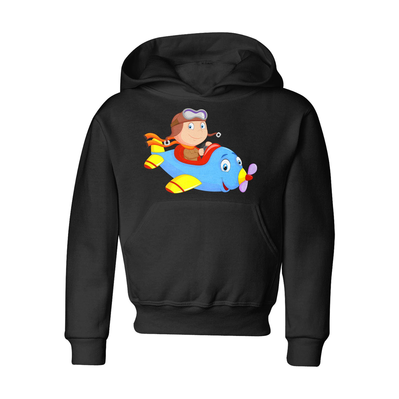 Little Boy Operating an Airplane Designed "CHILDREN" Hoodies