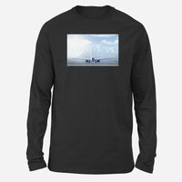 Thumbnail for Boeing 737 & City View Behind Designed Long-Sleeve T-Shirts