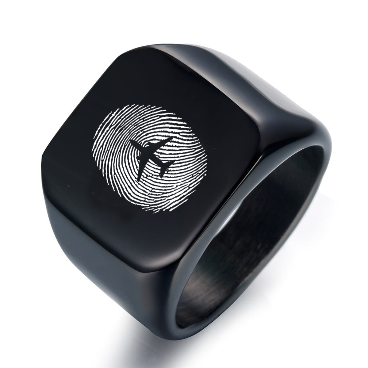 Aviation Finger Print Designed Men Rings