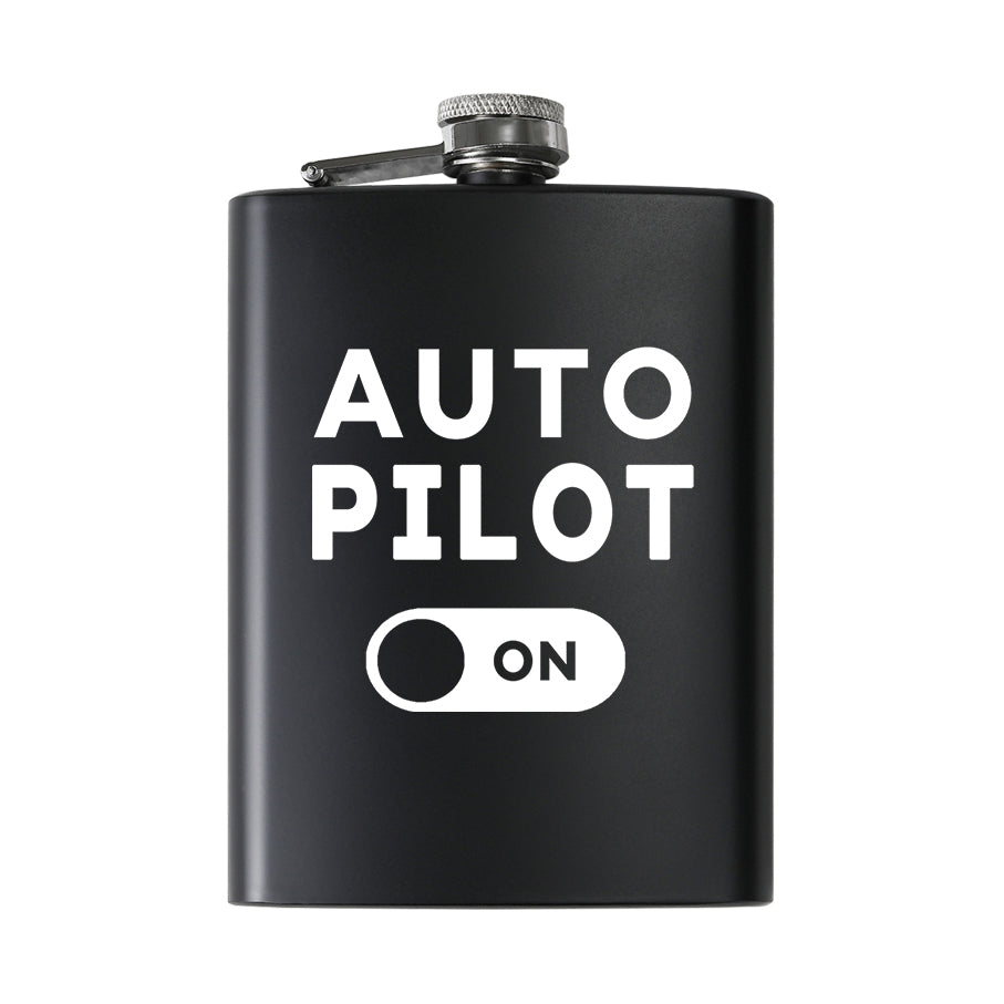 Auto Pilot ON Designed Stainless Steel Hip Flasks