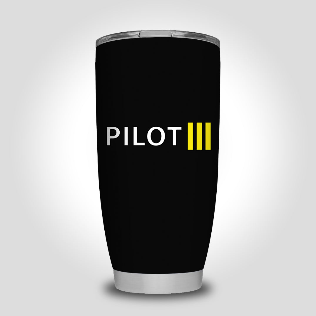 Pilot & Stripes (3 Lines) Designed Tumbler Travel Mugs