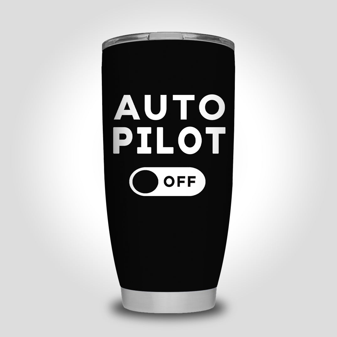 Auto Pilot Off Designed Tumbler Travel Mugs
