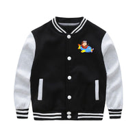 Thumbnail for Little Boy Operating an Airplane Baseball Jacket - view 2