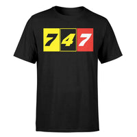 Thumbnail for Flat Colourful 747 Designed T-Shirts