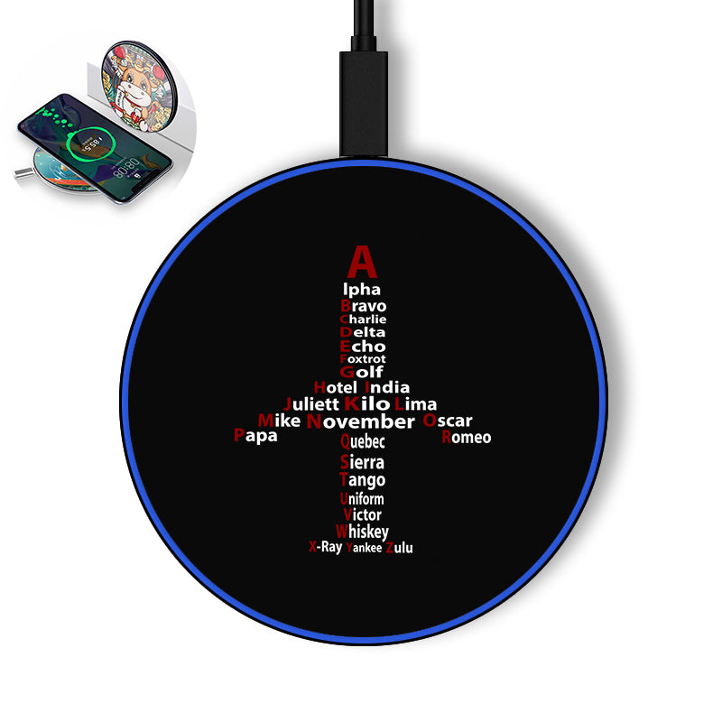 Airplane Shape Aviation Alphabet Designed Wireless Chargers