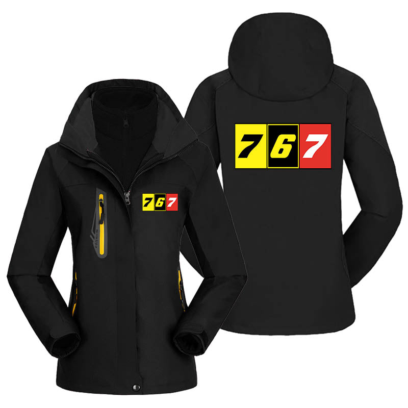 Flat Colourful 767 Designed Thick "WOMEN" Skiing Jackets