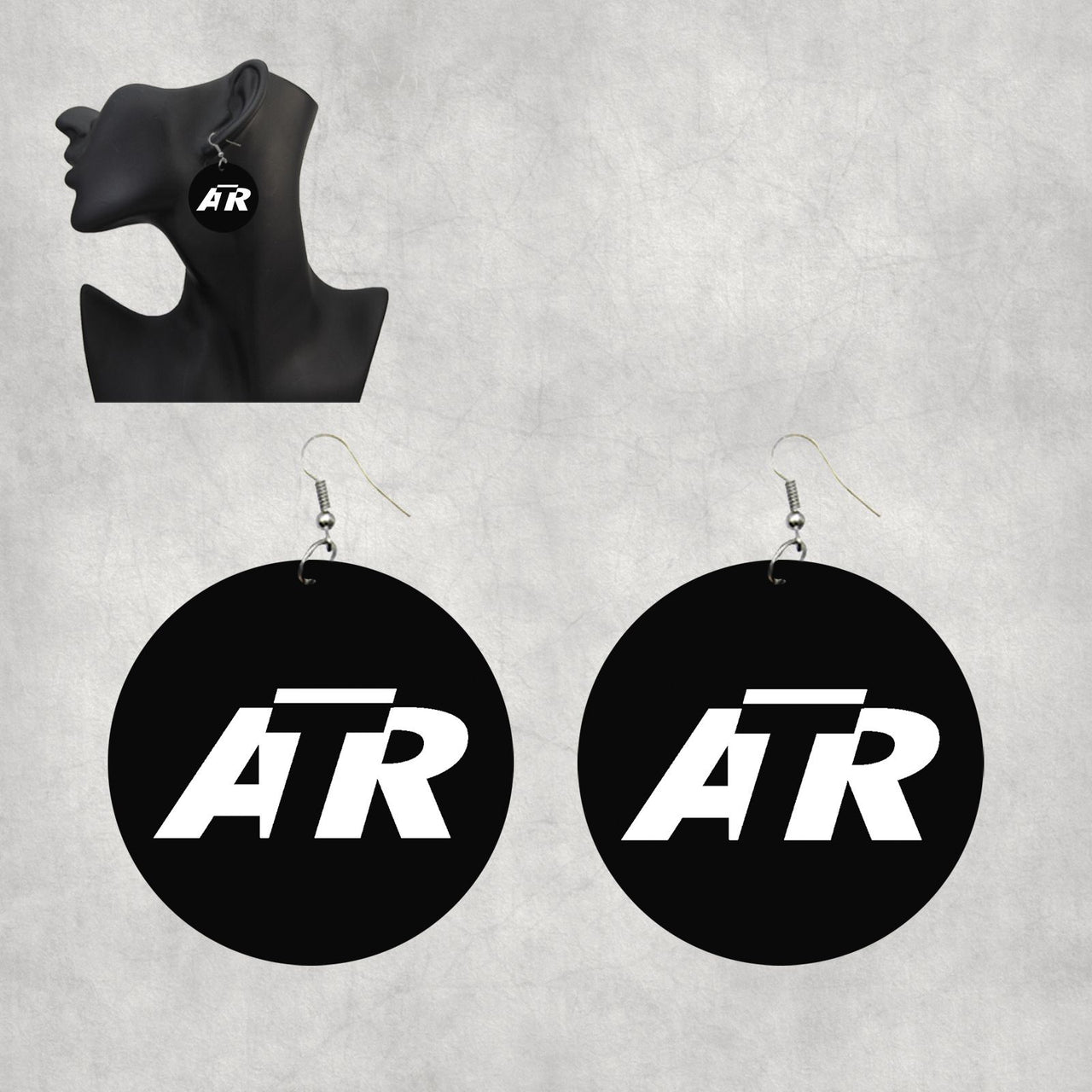 ATR & Text Designed Wooden Drop Earrings