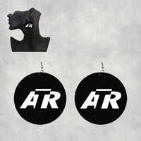 Thumbnail for ATR & Text Designed Wooden Drop Earrings