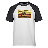 Thumbnail for Fighter Jet 35 at Airbase Designed Raglan T-Shirts