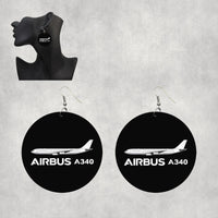 Thumbnail for The Airbus A340 Designed Wooden Drop Earrings