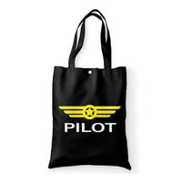 Thumbnail for Pilot & Badge Designed Tote Bags