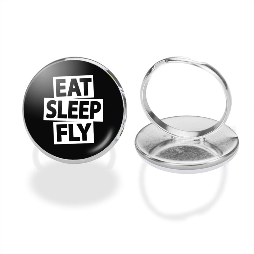Eat Sleep Fly Designed Rings