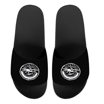Aviation Lovers aviation design on durable rubber sole with cushion sport slippers.