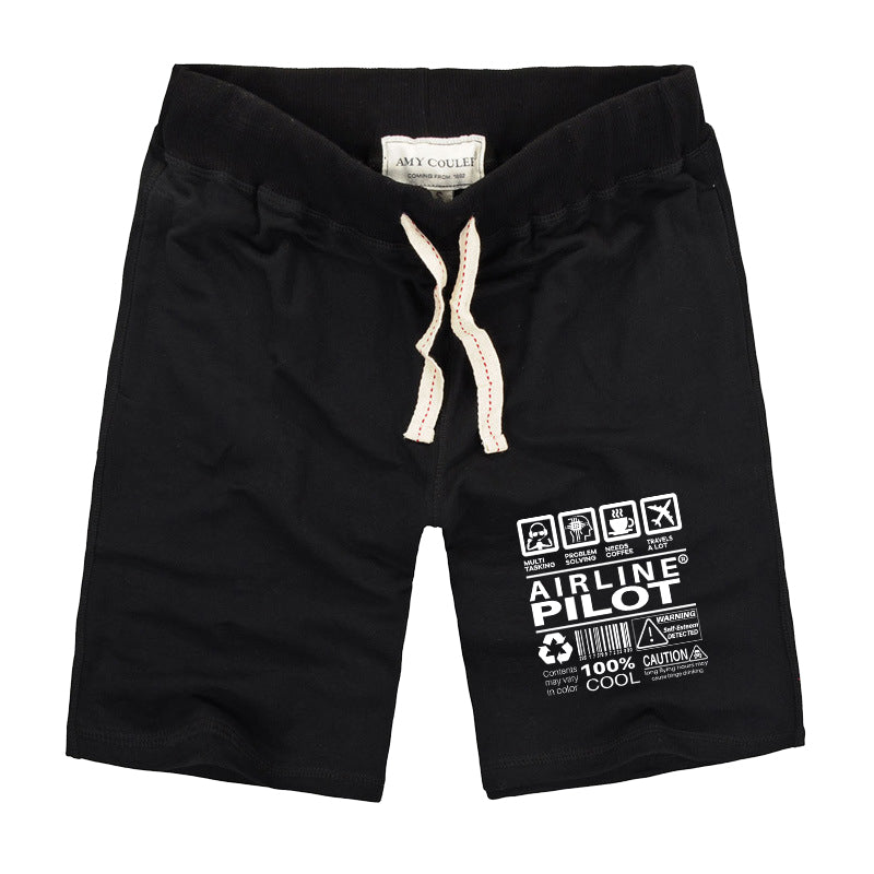 Airline Pilot Label Designed Cotton Shorts