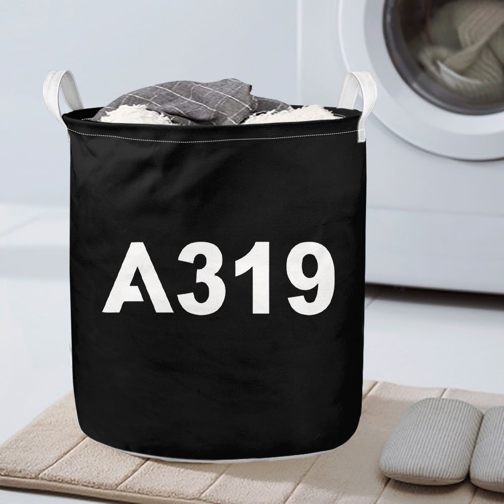 A319 Flat Text Designed Laundry Baskets