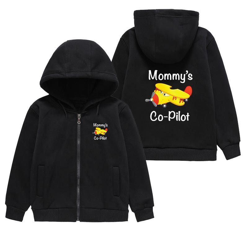 Mommy's Co-Pilot (Propeller2) Designed "CHILDREN" Zipped Hoodies
