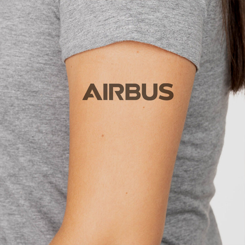 Airbus & Text Designed Tattoes