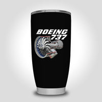 Thumbnail for Boeing 737+Text & CFM LEAP-1 Engine Designed Tumbler Travel Mugs