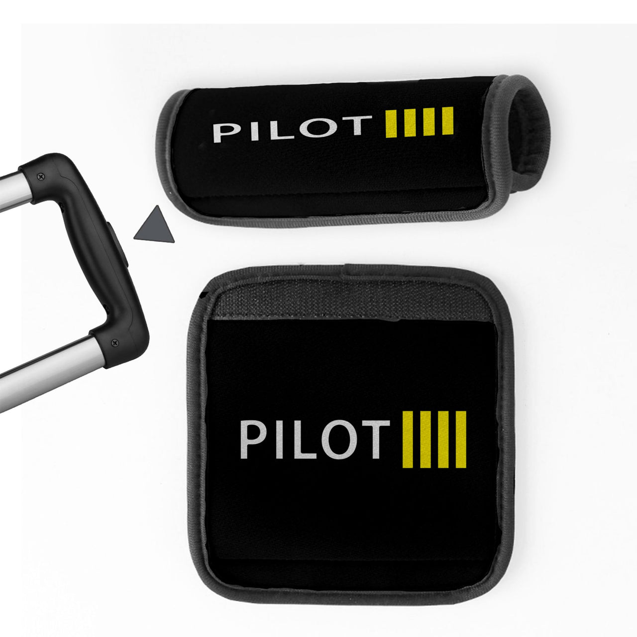 Pilot & Stripes (4 Lines) Designed Neoprene Luggage Handle Covers