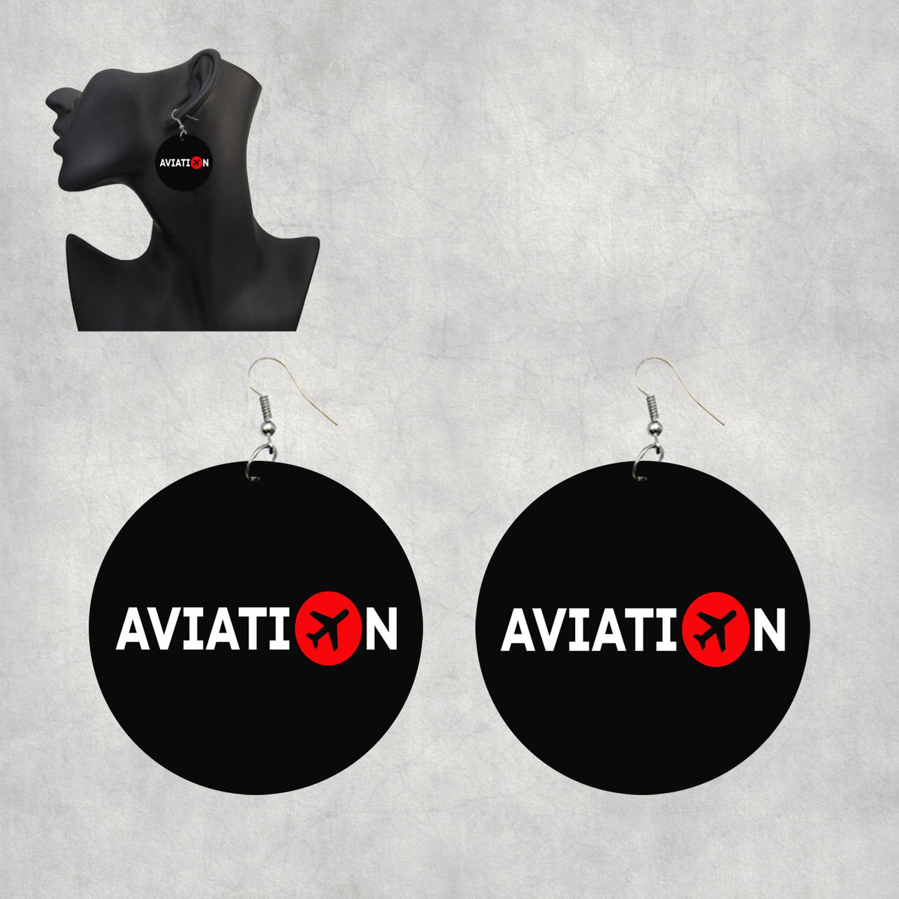 Aviation Designed Wooden Drop Earrings